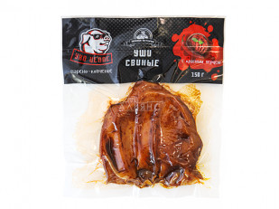 Мучные полоски ОРАНЖЕВЫЕ со вкусом говядины 76 гр: Ухо целое с красным перцем (150 гр.)