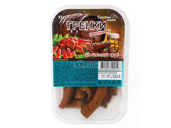 Сурские гренки Камчатский краб (100 гр) в Марьино